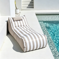 BR Wholesale Housse de pouf flottant de piscine moderne à rayures en tissu Oxford imperméable pour transat