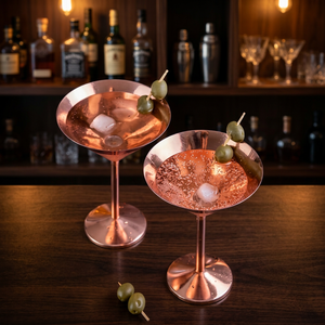 Juego de Copas de Martini de Cobre, Estilo Glamuroso, Chapado en Oro, para Bebidas de Fiesta para Adultos - Product Image 3