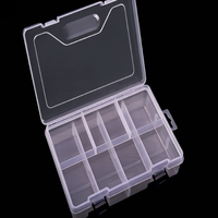 Boîte de rangement transparente en plastique PP de haute qualité, détachable, pour bijoux, cosmétiques, pièces, organisation et classification