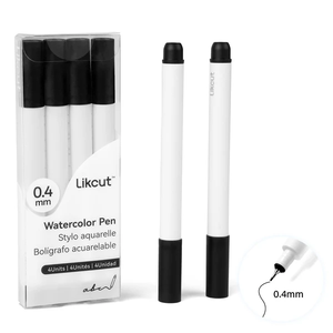 Stylos à pointe fine Likcut W7-4BK pour <span class=keywords><strong>machine</strong></span> à vinyle, encre noire aquarelle 0,4 mm, stylos pour écrire, dessiner, colorier, coller, étiqueter - Product Image 1