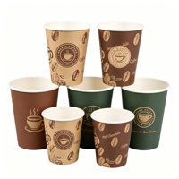 Gobelets en papier à paroi simple écologiques en gros, gobelets à café, logos personnalisés, gobelets en papier jetables