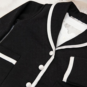 Motif solide 0-12 <span class=keywords><strong>mois</strong></span> bébé tenues 2-3 ans garçon ensemble de vêtements col tournant veste body pantalon avec poches - Product Image 5