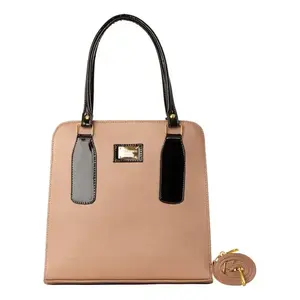 Bolso Tote de Cuero para Mujer Fana Cruz M3869, Color Oro Rosa, Dos Asas, Cierre Abierto, Forro de Paja, Bolso Casual - Product Image 3