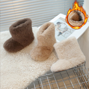Bottes d'hiver confortables et antidérapantes pour enfants, garçons et filles, en fausse fourrure, haute qualité - Product Image 1