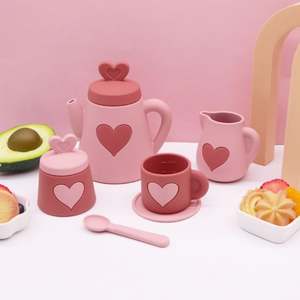 Factory BPA Free Cute Educational Silicone <b>Kitchen</b> Kids Pretend Play Tea Set <b>Toy</b> for Kid - Product Image 3