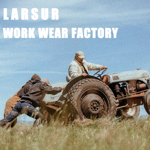 Larsur tùy chỉnh Unlined đau khổ cổ điển vịt vải làm việc mặc áo khoác công nhân bảo hộ lao động Detroit thợ mộc việc vặt Áo khoác nam - Product Image 3