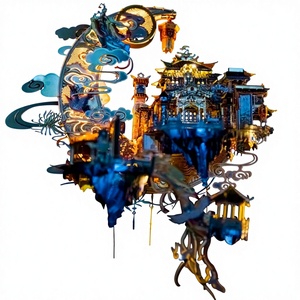 Rompecabezas Metálico 3D de Estilo Chino Artístico, Modelo para Armar, Juguete Creativo, Regalo Hecho <span class=keywords><strong>a</strong></span> Mano para Novia, 50 Piezas, Caja de Color - Product Image 1