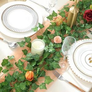 Paquet de 12 feuilles de <span class=keywords><strong>lierre</strong></span> guirlande artificielle tissu vert plante suspendue vigne <span class=keywords><strong>chambre</strong></span> décoration murale salle de fête de mariage occasion de noël - Product Image 3
