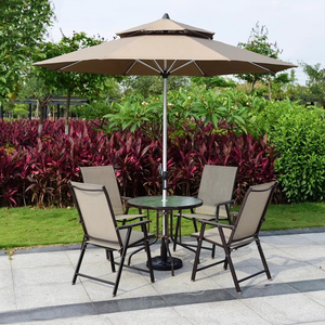 Ensemble table et chaises pour manger en plein air avec parasol, parasol de cour, parasol de jardin, parasol de terrasse pour café - Product Image 1