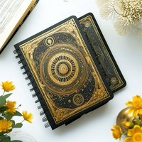 Journal en cuir PU vintage personnalisé, cuir de luxe, pour cadeaux d'affaires, carnet de notes de bureau avec bords dorés