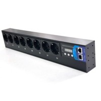 PDU surveillé par l'OEM avec prises US/UK/EU/DE/CN/AU, PDU de rack 8U 16A, prises EU 3520W 120-250V monophasé