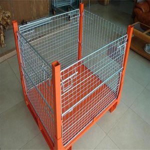 Depo lojistik ekipmanları için palet tabanı ile Mracking katlanabilir ağır tel örgü depolama kafesi - Product Image 4