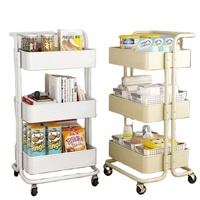 Chariot de rangement roulant à 3/4 niveaux Chariot de cuisine Chariot organisateur de rangement Chariot de rangement