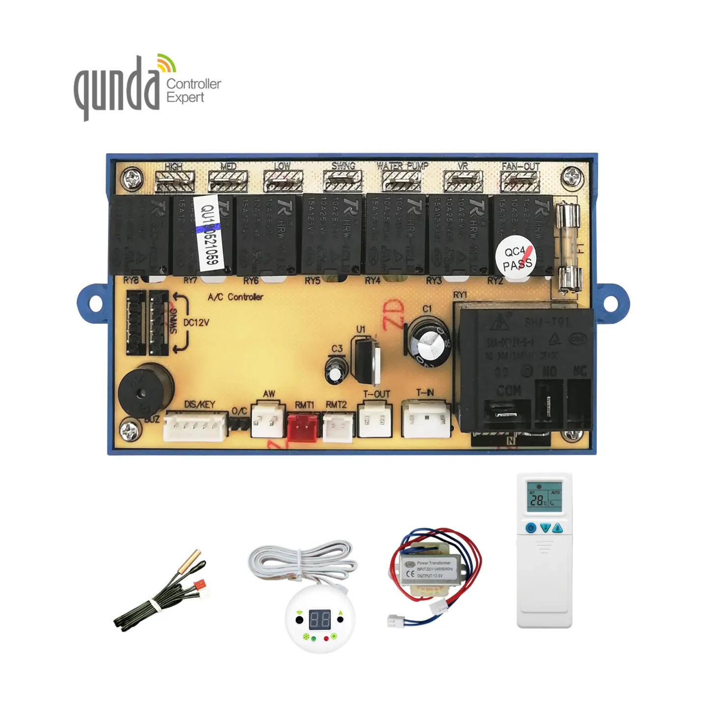 QUNDA QD U30A + PCB sistem kontrol AC, Universal untuk langit-langit dan tipe kaset kartu layanan AC PC papan A/C bagian