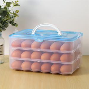 Egg Fresh Storage Holder Box For Refrigerator Storage Container 3-Layer Large Clear Plastic Capacity