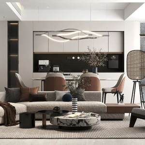 Set di Mobili Melinco per Soggiorno e Appartamenti in Affitto, Estensibile, Durevole, in Materiale Ecologico, <span class=keywords><strong>Design</strong></span> Moderno, Facile Montaggio, Bar Domestico - Product Image 2