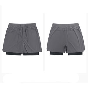 Joychuang トレンディサマー 2 in 1 メンズショーツ速乾ジッパーポケットメンズボトムス男性ランニングテニスアスレチックファッショナブルショーツ - Product Image 2