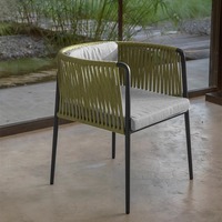 Chaises et tables de salle à manger d'extérieur modernes et minimalistes en métal tressé pour patio, balcon, café, salon de thé