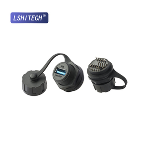 LSHITECH M20.8 ช่องเสียบ USB3.0 แบบมีเกลียวด้านหน้า ทรงกลม กันน้ำ <span class=keywords><strong>IP68</strong></span> ชุบทองแดง สำหรับอุตสาหกรรมการบินและแผงควบคุม - Product Image 1