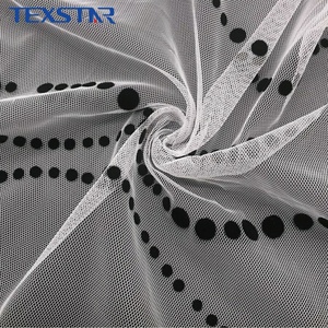 <span class=keywords><strong>Tissu</strong></span> en tulle hexagonal floqué à pois 100 % polyester écologique, prix d'usine, pour robe de mariée et décoration de fête - Product Image 4