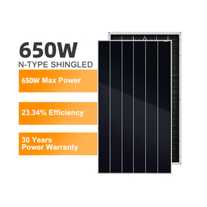 Modul Surya PV Eropa Dual-glass Long Life Bifacial 610W 620W 630W 640W 650W 430w 435w 440w Panel PV Full Black - Product Image 1
