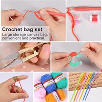 Kit Rajut Premium Tutorial Video Langkah-demi-Langkah 12 Gulungan Benang Poliester 50 Yard 12 Jarum Rajut untuk Anak-anak dan Dewasa