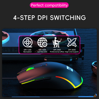 Mouse Gaming Optik Berkabel R8 Rechargeable, Desain Logo RGB Kustom Terbaru, 6D 3600dpi, untuk Gamer dan Kantor