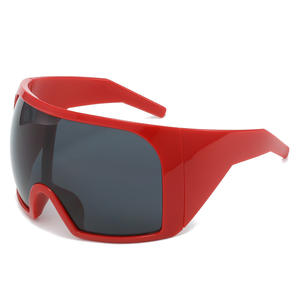 Tendance 2024 Uv400 une pièce enveloppante Logo personnalisé concepteur en gros coupe-vent Y2k lunettes surdimensionnées grandes lunettes de soleil 2024 - Product Image 5