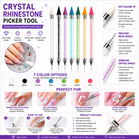 Embout pour strass à double extrémité, outil Nail art, 1 pièce, stylo à pointiller des perles, en cristal, poignée en acrylique, accessoire de manucure