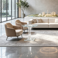 Maßgefertigter Moderner Beistelltisch mit Klarer Acryl-Tischplatte aus Gehärtetem Glas, Umweltfreundlich und Langlebig für Wohnzimmer, Café, Hotel und Gewerbe