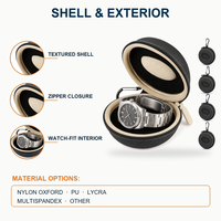 Coffret Cadeau Bijoux Montre Homme avec Boîte, Étui de Montre Simple en EVA en Forme de Donut, Boîte de Rangement et Présentation Protectrice, Emballage Personnalisé avec Logo OEM