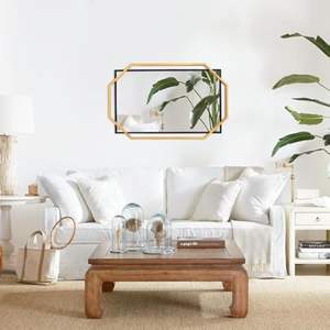 Espejo de pared de metal de alta calidad con diseño geométrico y acabado antiguo para el estilo clásico del Hogar disponible a granel precio por cantidad - Product Image 6