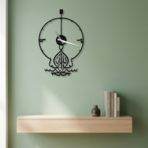 Horloge murale minimaliste en métal, design géométrique abstrait rond, horloge analogique silencieuse à quartz, horloge suspendue pour salon - Product Image 5