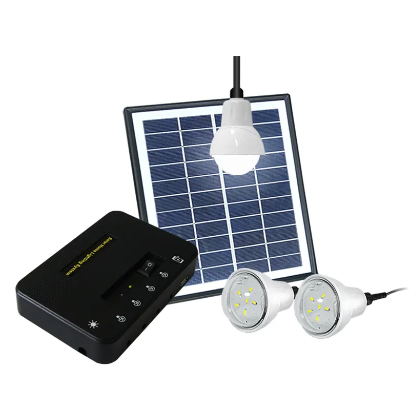 Model Terbaru Sistem Panel Surya Portabel Model Panas untuk Pencahayaan Keluarga dan Pengisian Daya Telepon Peralatan Rumah Tangga