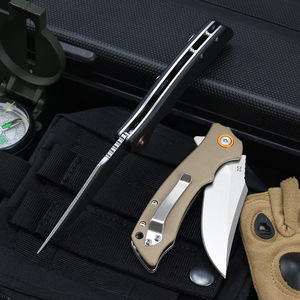 Rts sắc nét G10 xử lý D2 thép Stonewash Clip điểm tự vệ dao ngoài trời Survival gấp EDC Dao Bỏ Túi cho món quà - Product Image 4