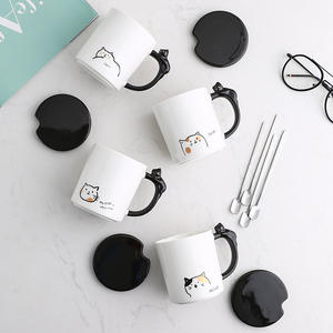 <span class=keywords><strong>Simon</strong></span>-taza de porcelana con tapa para gato, taza de café de cerámica - Product Image 4