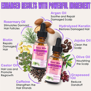 Minyak Rosemary Serum penumbuh rambut, untuk perawatan rambut tumbuh ke dalam tebal rusak kering mengurangi rambut rontok minyak kulit kepala - Product Image 3
