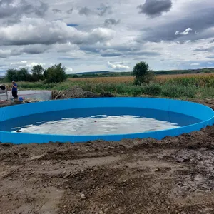 Haute densité d'élevage et profit élevé 100ton tilapia poisson-chat poissons d'eau douce et crevettes toile en plastique étang à poissons en PVC