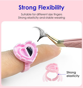 Bán Buôn New Đen Khỏa Thân Màu Trắng Màu Hồng Màu Tím Hình Trái Tim Hoa Keo Vòng Lông Mi Mở Rộng Công Cụ Lash Keo Nhẫn - Product Image 3