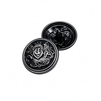 Kancing Logam Vintage Relief Badge Warna Hitam Matte Nikel untuk Jas, Mantel, dan Aksesoris Pakaian - Diskon Besar