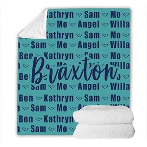 Tùy Chỉnh <span class=keywords><strong>Monogram</strong></span> Bé Cá Nhân Bé Lông Cừu Cá Nhân Sinh Nhật Bé Chăn Cho Cô Gái Cậu Bé Với Tên - Product Image 4