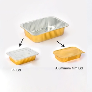 RE3G Casseroles en aluminium à usage chaud/froid pour la préparation de repas recyclables Plateau en feuille d'argent jetable Conteneurs alimentaires en feuille d'aluminium - Product Image 6