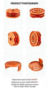 2 แพ็ค 50019417 ฝาครอบสายทริมเมอร์อะไหล่ทดแทน WA0007 สำหรับ WORX WG105 WG106 WG108 WG109 WG112 WG113 WG115 WG116 WG117 - Product Image 3