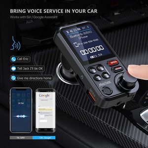 เครื่องส่งสัญญาณ FM ในรถยนต์ จอแสดงผลสี รองรับการโทรแบบแฮนด์ฟรี QC3.0 ชาร์จเร็ว อะแดปเตอร์เสียงในรถยนต์ รองรับการเล่นเพลงจาก Micro SD และ AUX - Product Image 6