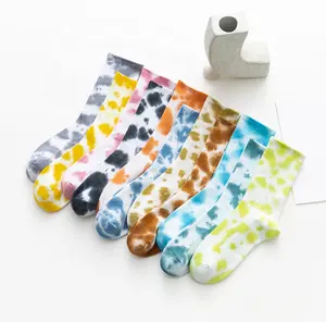 wholesale unisex colorful socks colorful tie dye cotton happy men women socks custom tie dye socks suppliers