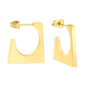 Pendientes de Aro Cuadrados Geométricos Minimalistas Chapados en Oro de 18K, Joyería de Acero Inoxidable Resistente al Deslustre, Pendientes Impermeables para Mujer - Product Image 6