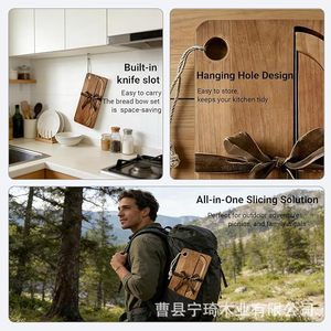 Wooden <b>bread</b> <b>knife</b> saw, sandwich slicer, baguette and toast saw, bend-resistant wooden <b>bread</b> cutter - Product Image 1