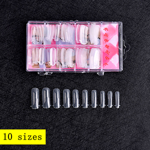 SunelPort Nail Art 100 ADET Ultra-ince Şeffaf PMMA Kristal Zırh Kare Kutulu Parmak Hızlı Kağıtsız Destek Uzatma Kalıbı - Product Image 6