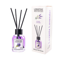 Diffuseur de parfum 55 ml, bouteille en verre transparent, bâtonnets en rotin noir, arôme floral et fruité pour la maison, la salle de bain, l'hôtel