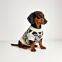 Joymay Pull de Luxe pour Chien, Conçu sur Mesure par un Designer, en Coton Confortable qui Tient Chaud, Pull Tricoté pour Chiot, Teckel, Vêtement Animal de Compagnie